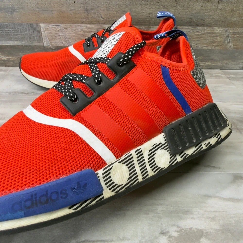 Adidas Boost NMD R1 Sneaker Men's Size 10.5 Active Red White Blue FV5214